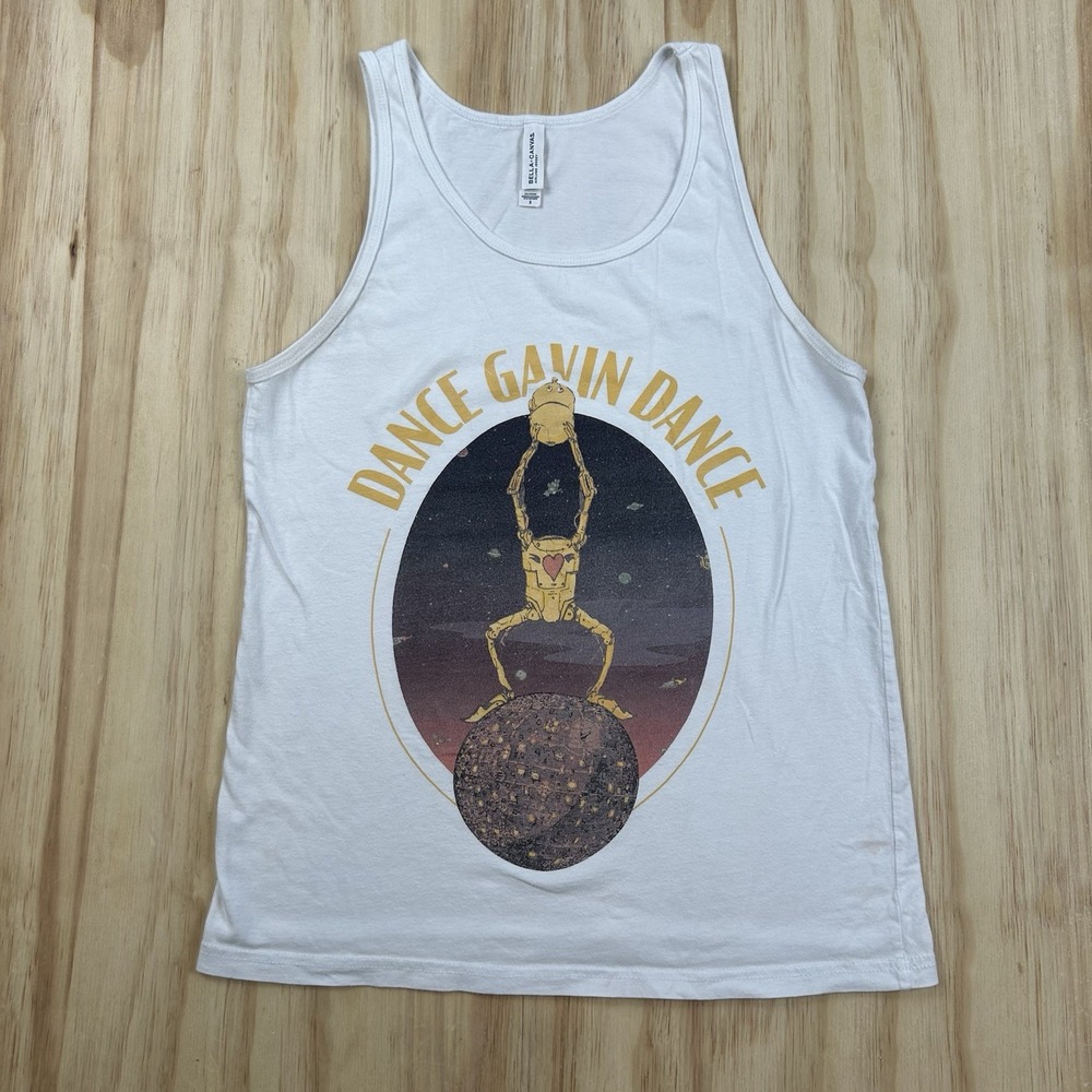 Dance Gavin Dance Band Tank Top White Small Alternative Rock Emo Scene Y2K Style